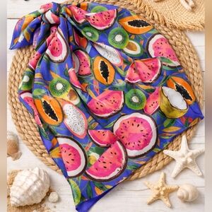 Zara Colorful Fruit Print Scarf